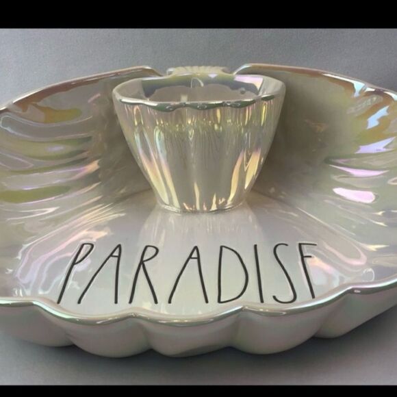 Rae Dunn ceramic luster paradise shrimp & dip bowl New in Box - Picture 4 of 5